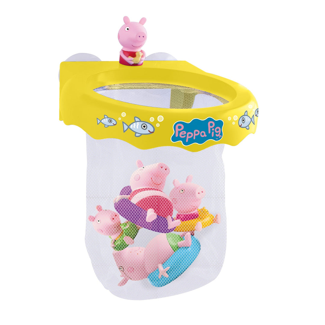 Set de baie Peppa Pig, care conține 2 figurine și plasă de depozitare