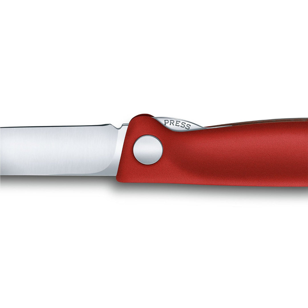 Cuțit de bucătărie pliant 11cm lama netedă Victorinox roșu