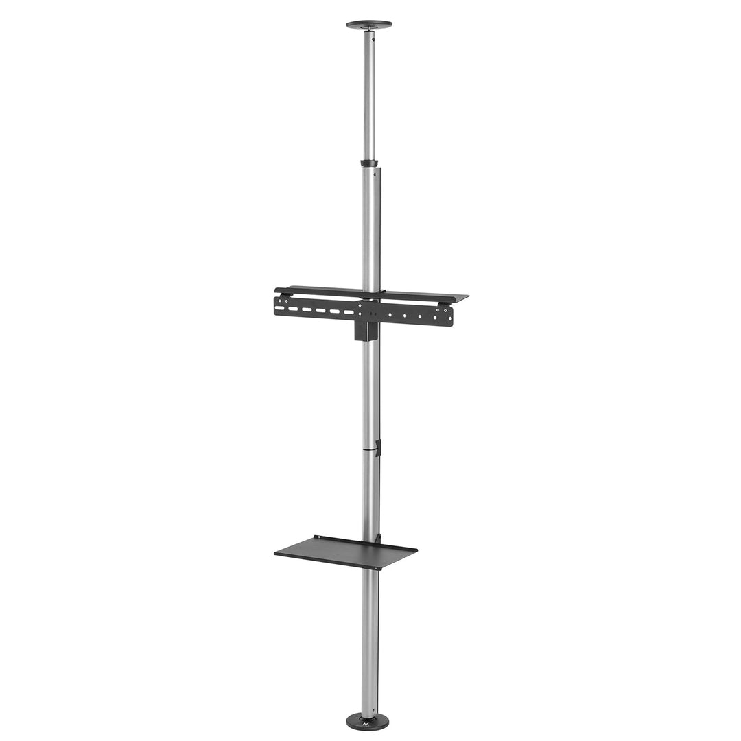 Maclean MC-791N телескопична стойка за телевизор, стойка за таван-под с рафт, 37"-70", макс. 30 кг