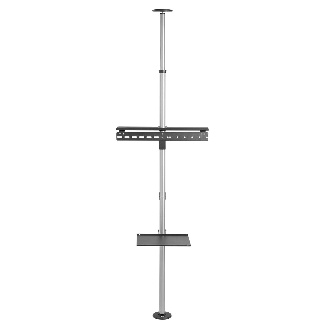 Maclean MC-791N телескопична стойка за телевизор, стойка за таван-под с рафт, 37"-70", макс. 30 кг