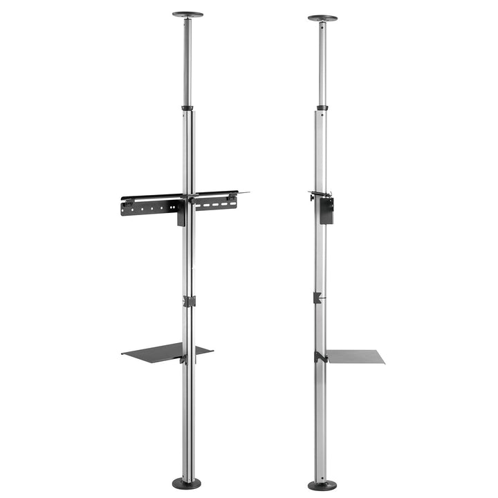 Maclean MC-791N телескопична стойка за телевизор, стойка за таван-под с рафт, 37"-70", макс. 30 кг