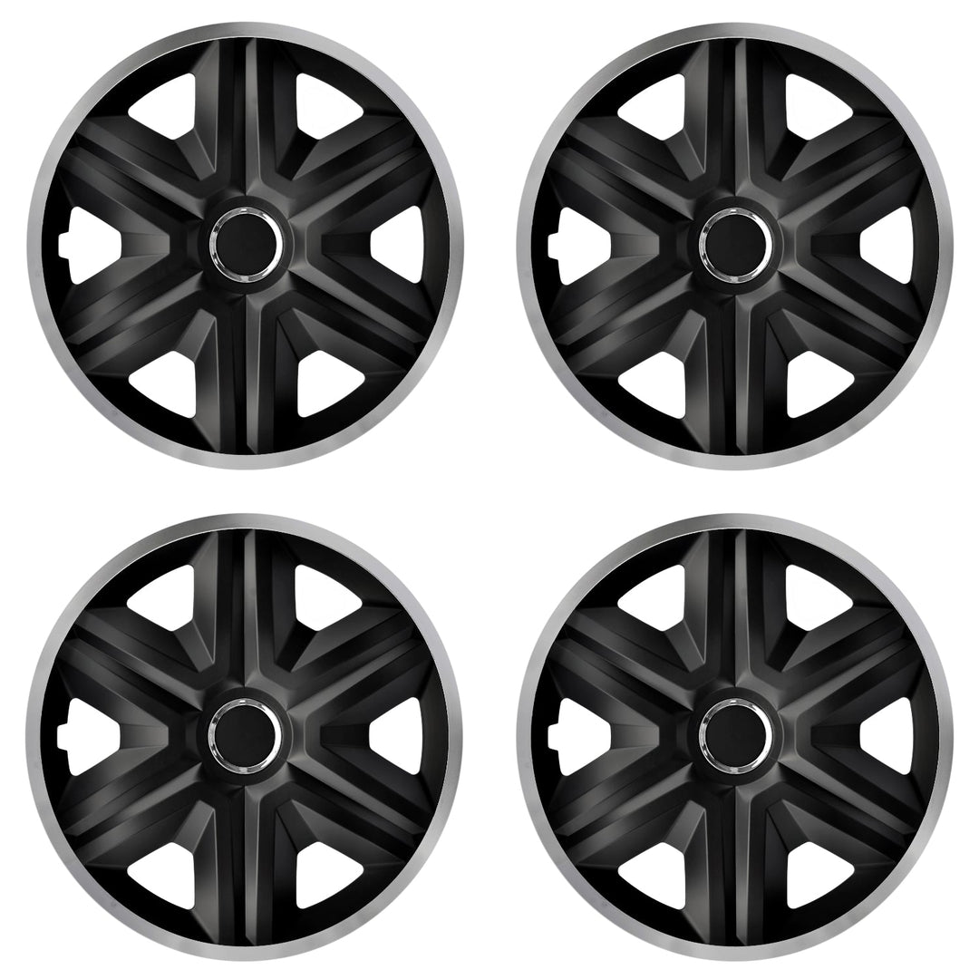 16" NRM FAST LUX SILVER сребърни и черни капаци за джанти, 4 бр.