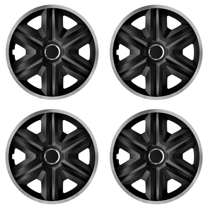 16" NRM FAST LUX SILVER сребърни и черни капаци за джанти, 4 бр.