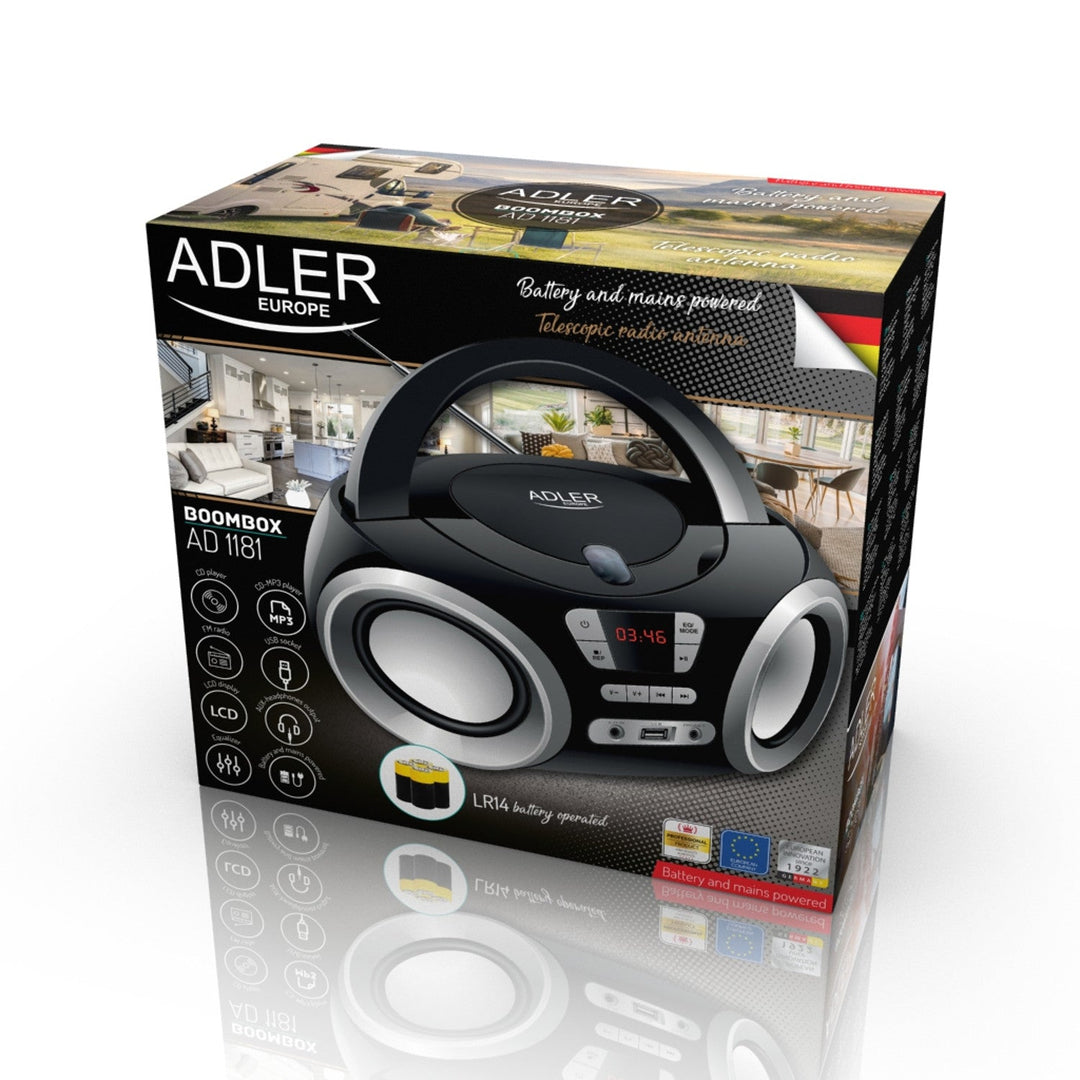 Бумбокс CD-MP3, USB, радио плейър Adler AD 1181