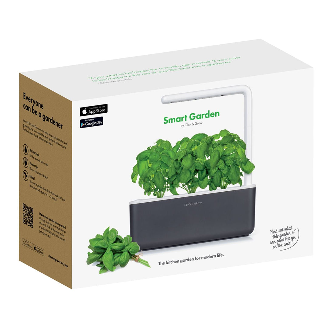 Click & Grow Smart Garden 3 grădină de casă gri + capsule de busuioc
