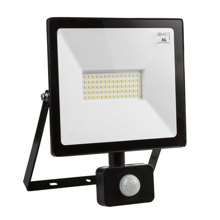 Maclean LED прожектор с датчик за движение, тънък 50W, 4000lm, неутрално бял цвят (4000K), IP44, MCE650 NW PIR