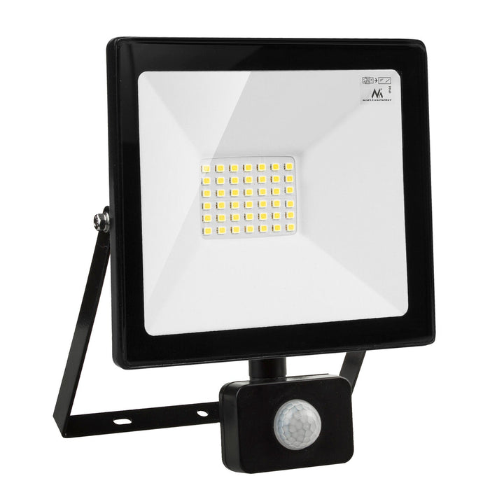 Maclean LED прожектор с датчик за движение, тънък 30W, 2400lm, топло бял цвят (3000K), IP44, MCE630 WW PIR