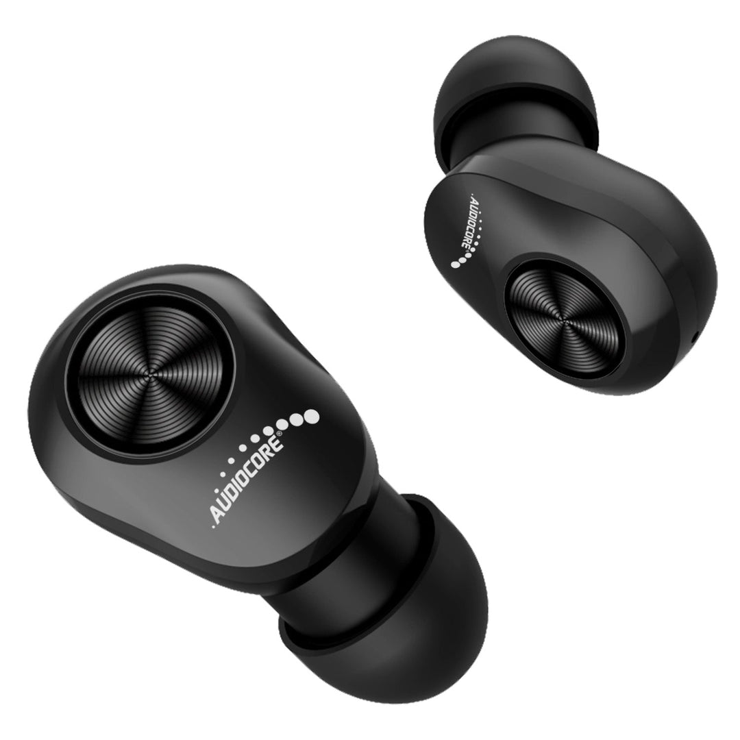Audiocore TWS BT 5.1 слушалки за уши с 300mAh зарядна база, 30mAh слушалки, черни AC580