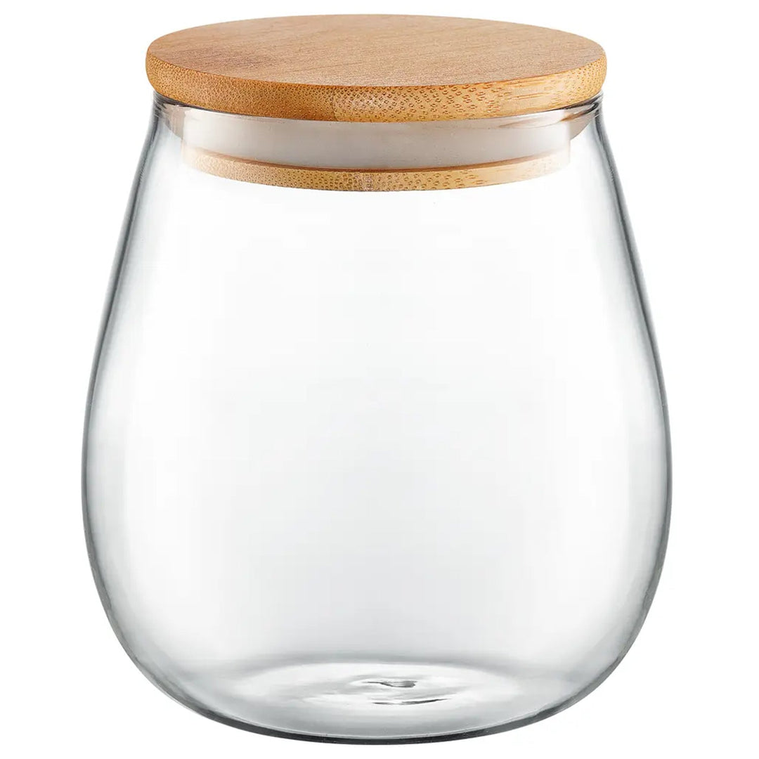Borcan de sticlă cu capac de bambus Ambition Belly 700ml