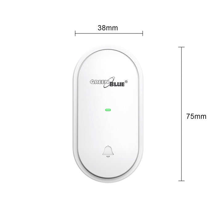 GreenBlue кинетичен предавател, съвместим с GB210 звънец, без батерии, бял, GB348