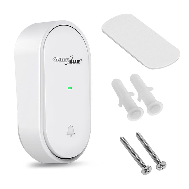 GreenBlue кинетичен предавател, съвместим с GB210 звънец, без батерии, бял, GB348
