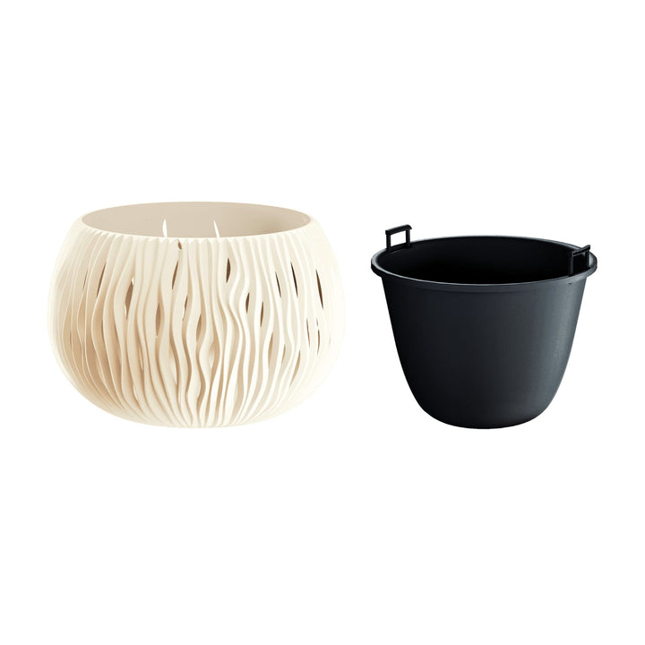 Ghiveci cu inserție Prosperplast Sandy Bowl DSK480-CY728 crem