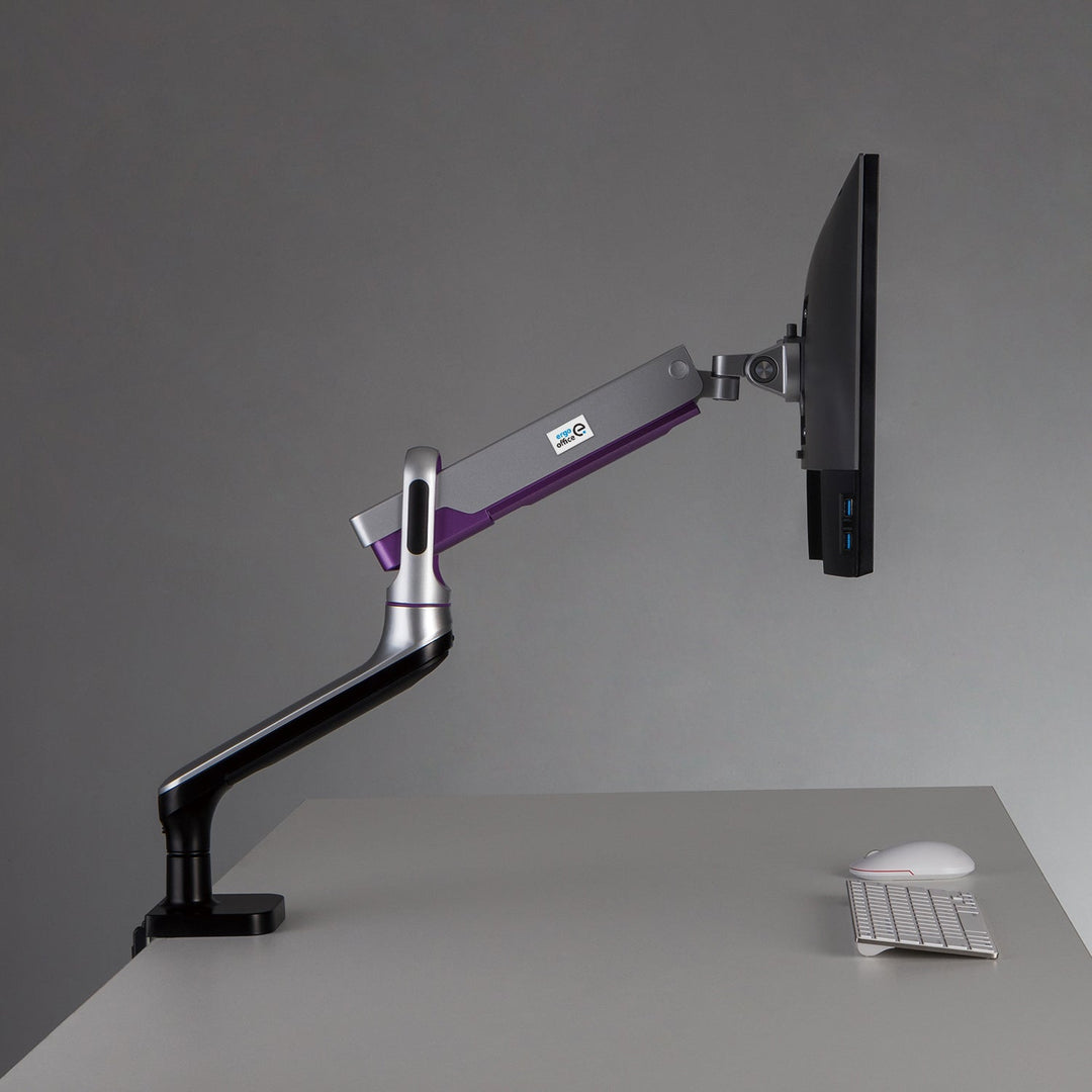 Ergo Office мониторна стойка, премиум с газова пружина, двойна ръка 17"-32" 9 кг, ER-436