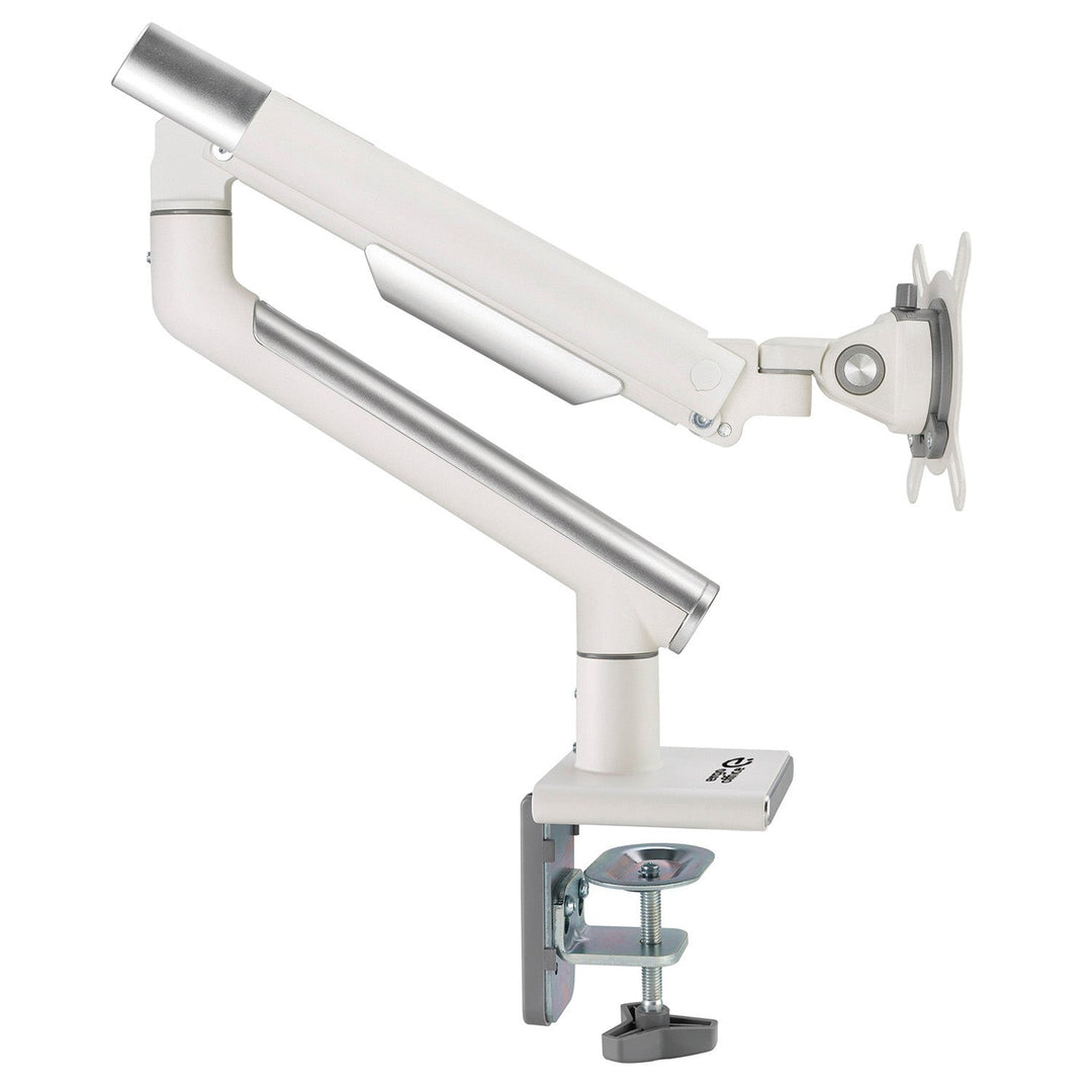 Ergo Office мониторна стойка, премиум с газова пружина, двойна ръка, 17"-32" 9 кг, бяла, ER-437