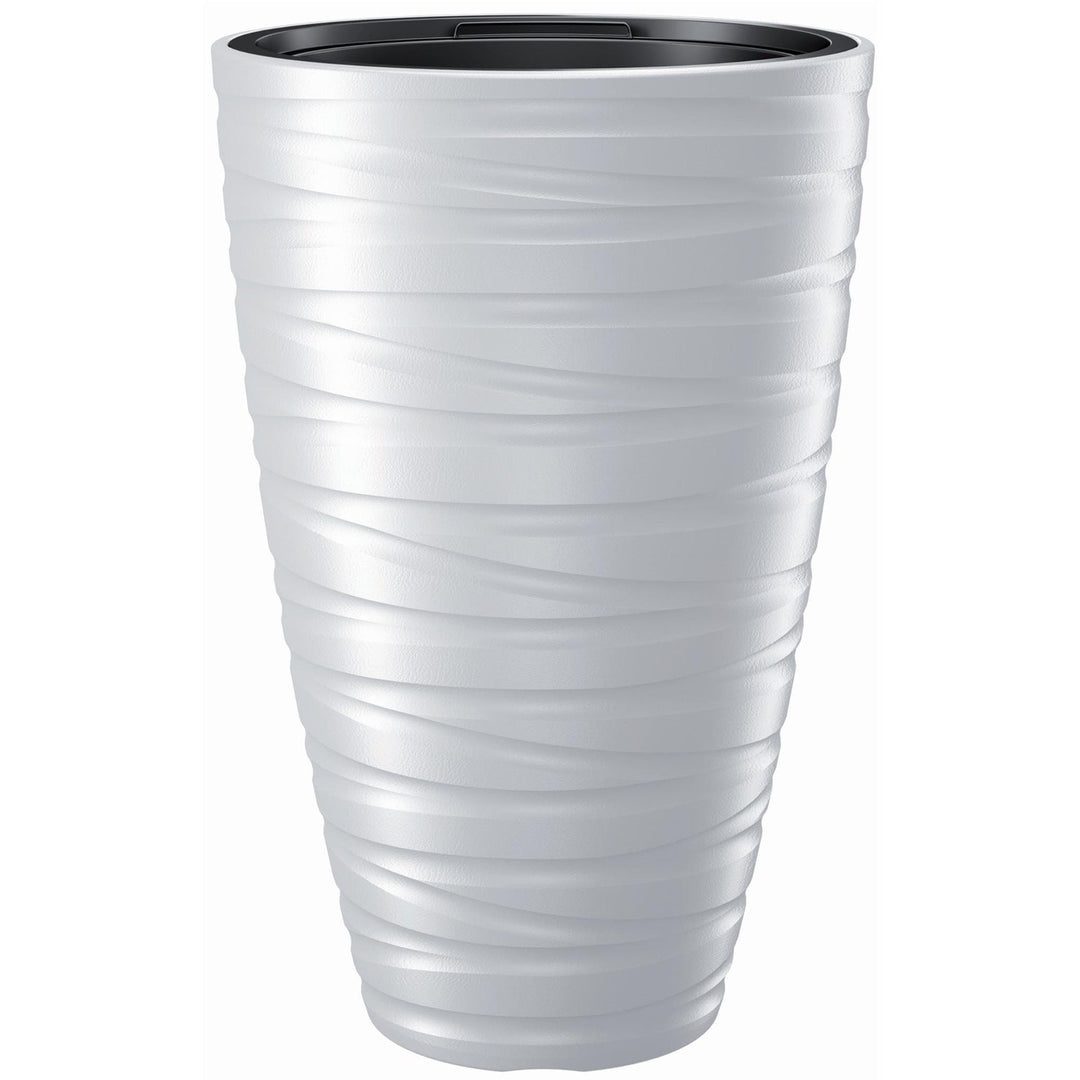 Ghiveci pentru plante 2 în 1Maze DPMZ400. Ghiveci rotund din plastic 37,5cm Ø 57,9cm înălțime alb