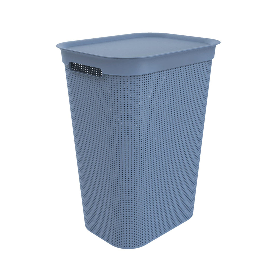 Coș de rufe Rotho Brisen 50L cu capac albastru 1023506161