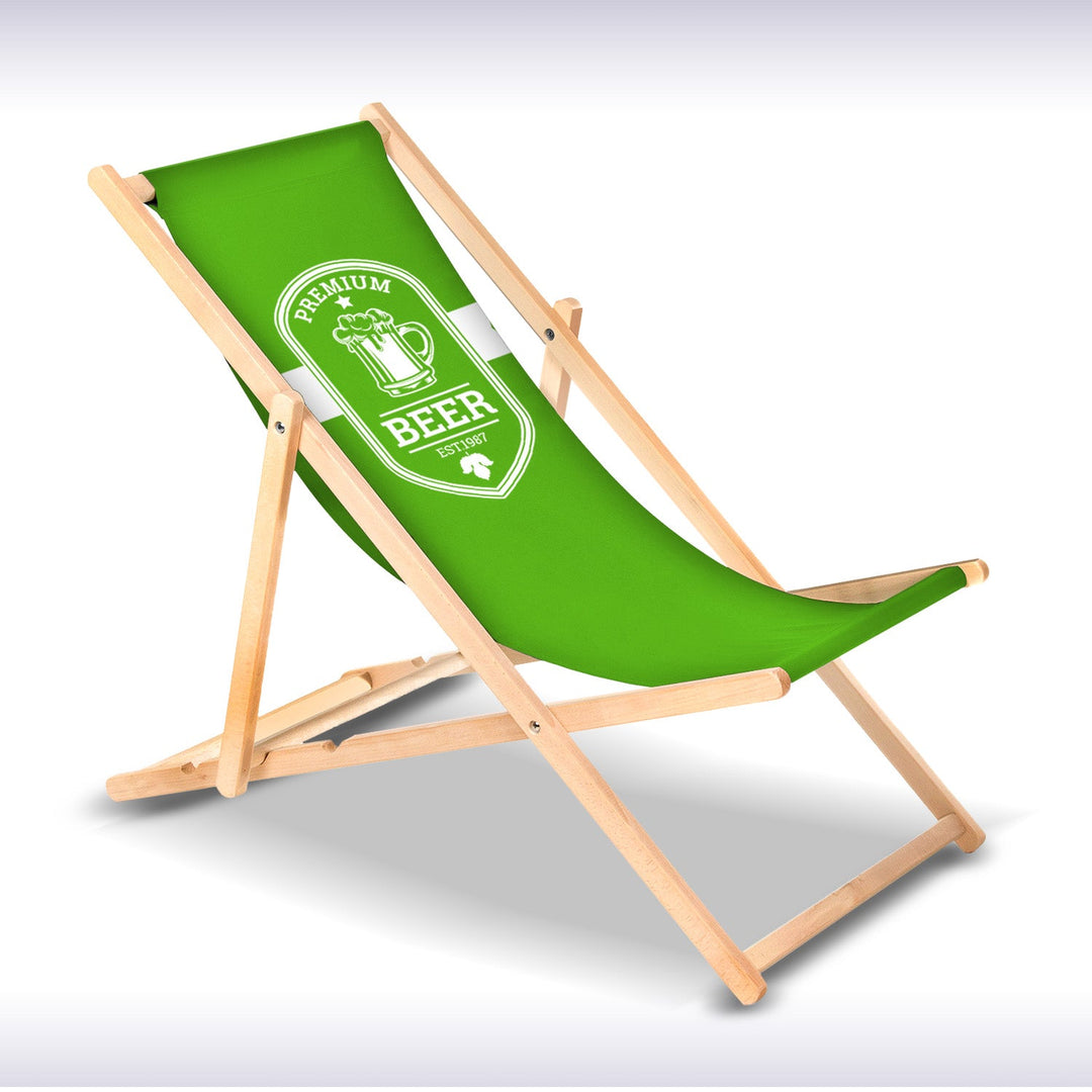 Класически шезлонг от букова дървесина GreenBlue GB183 с вашия собствен печат, графики, лого, рекламен шезлонг