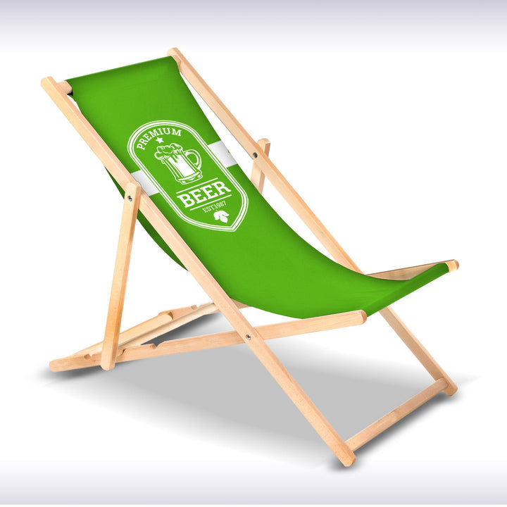 Класически шезлонг от букова дървесина GreenBlue GB183 с вашия собствен печат, графики, лого, рекламен шезлонг