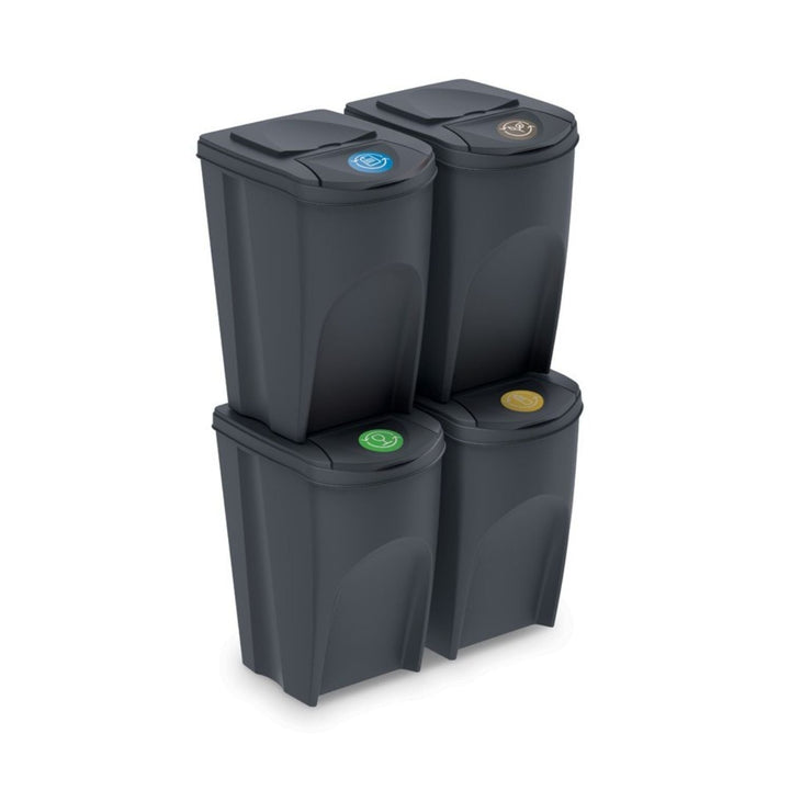 Prosperplast Sortibox 4x35L антрацит комплект кошчета за сортиране на отпадъци