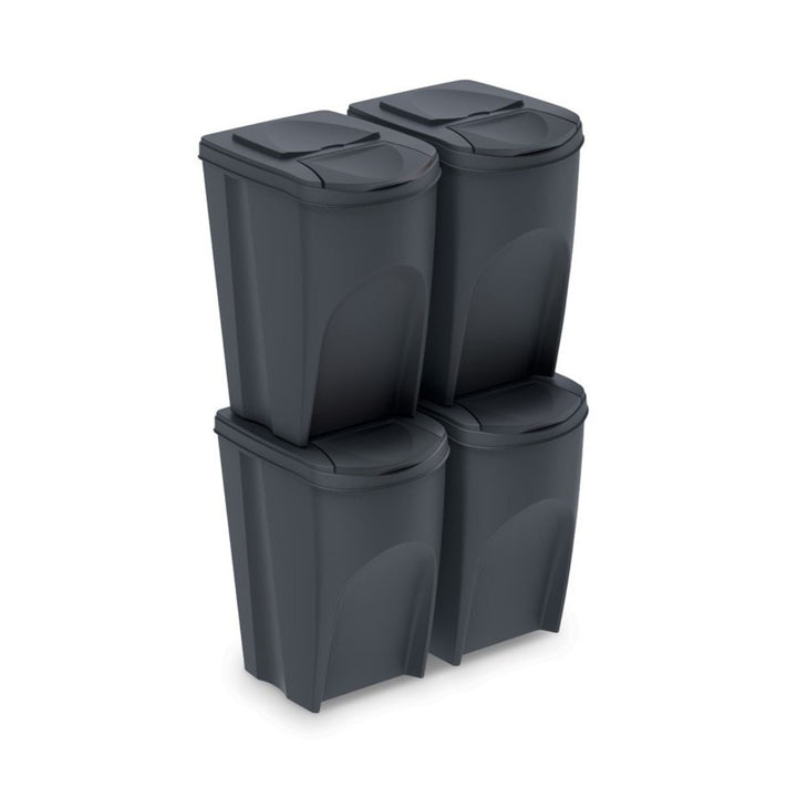 Prosperplast Sortibox 4x35L антрацит комплект кошчета за сортиране на отпадъци