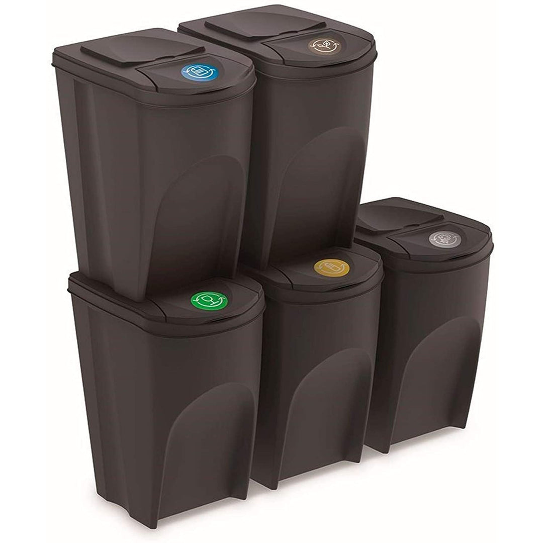 Set coș sortare sortibox 5x35L antracit IKWB35S5