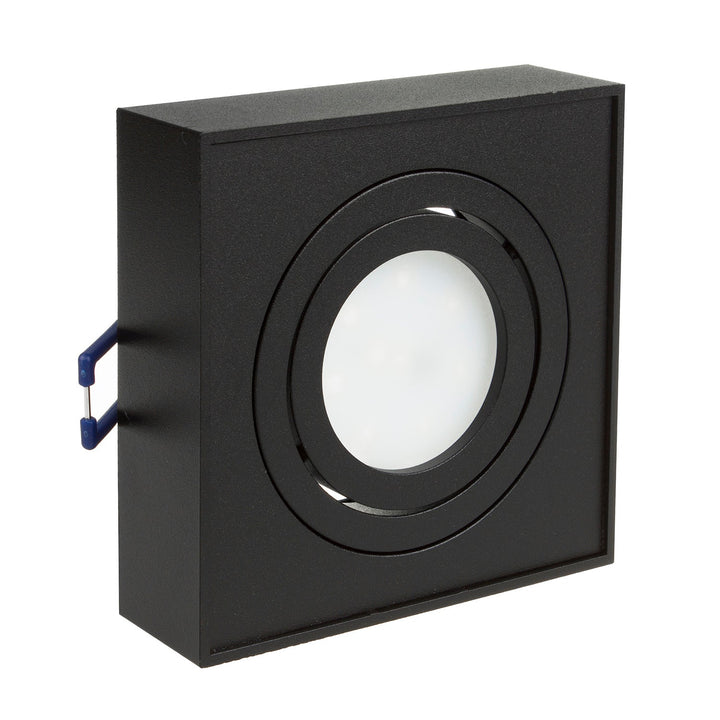 Маклин спот таванна лампа, за MR16/GU10 светлинни източници, черна, 94x94x32mm, квадратна, алуминий, MCE464 B