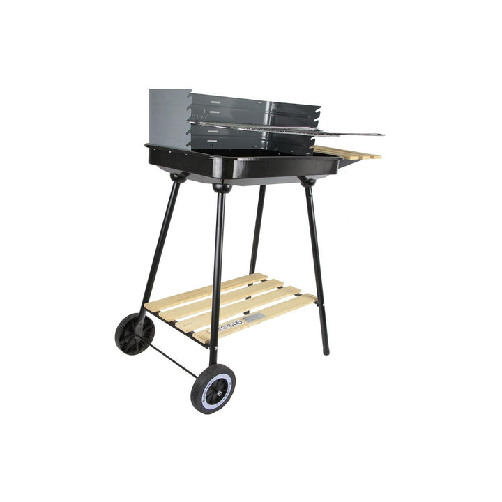 Master Grill правоъгълен барбекю на дървени въглища, 58 x 38 cm купа, 2 рафта, колела MG905