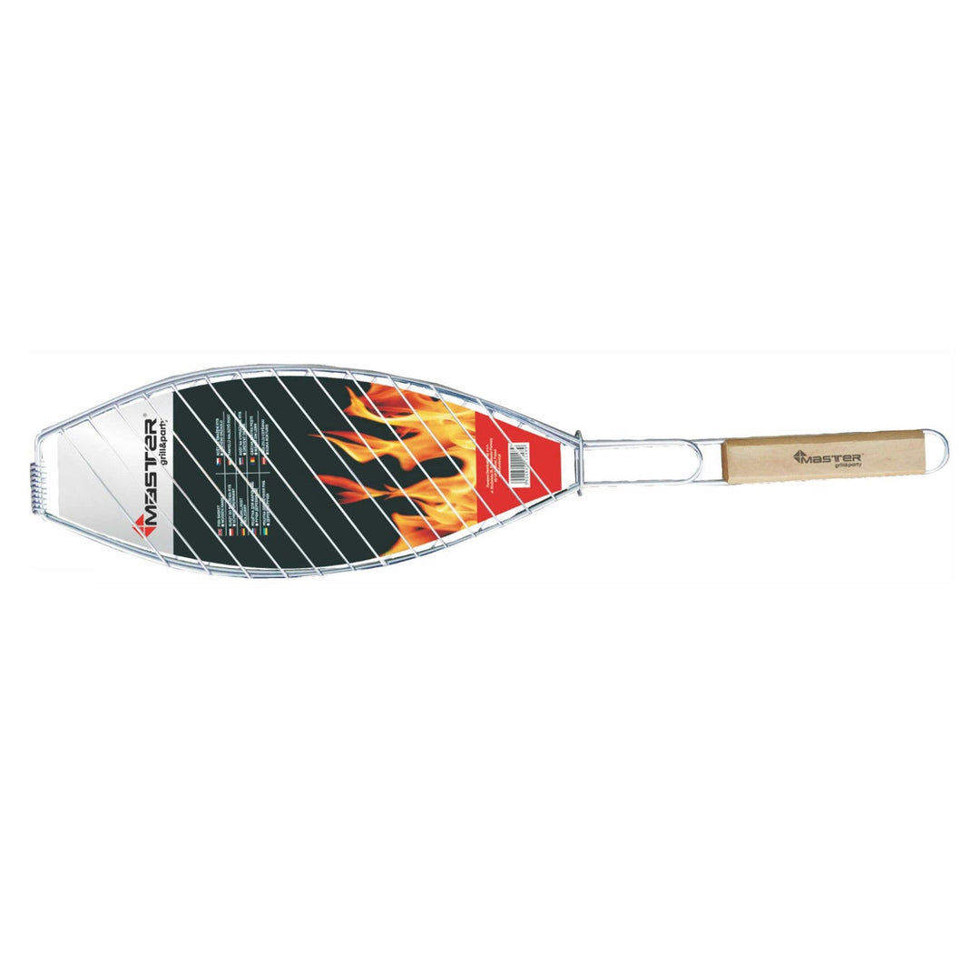 Решетка за печене на риба с дървена дръжка, 68 см, Master Grill MG148