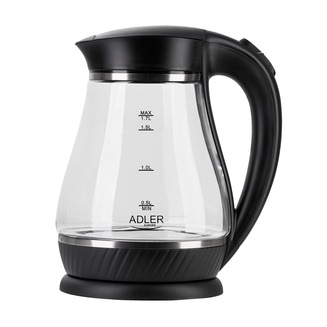 Чайник Adler AD 1274 от черно стъкло, капацитет 1,7 л, мощност 2200 W