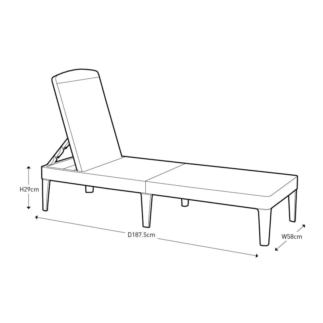 Jaipur Sun Lounger регулируемо шезлонг за градина – графит