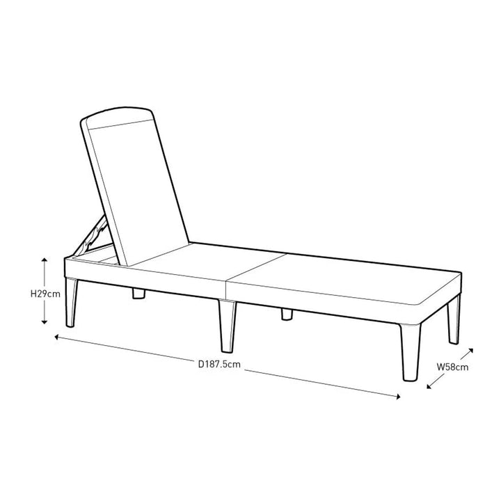 Jaipur Sun Lounger регулируемо шезлонг за градина – графит