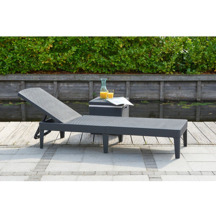 Jaipur Sun Lounger регулируемо шезлонг за градина – графит