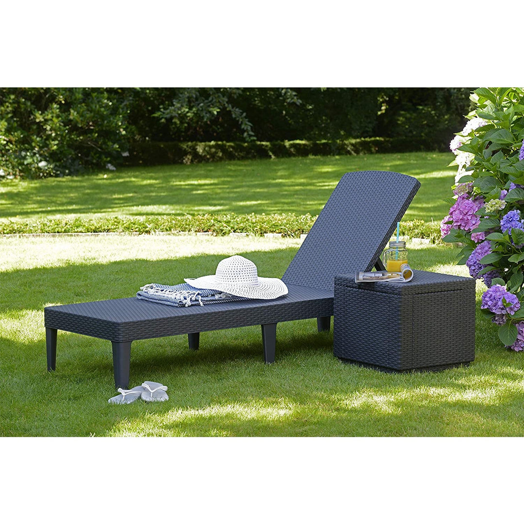 Jaipur Sun Lounger регулируемо шезлонг за градина – графит