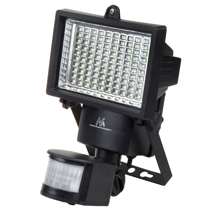 Слънчев LED прожектор с датчик за движение Maclean Energy IP44, 6W, 360lm, 6000K студено бяло, Li-ion батерия 2400 mAh, 5.5V DC MCE442