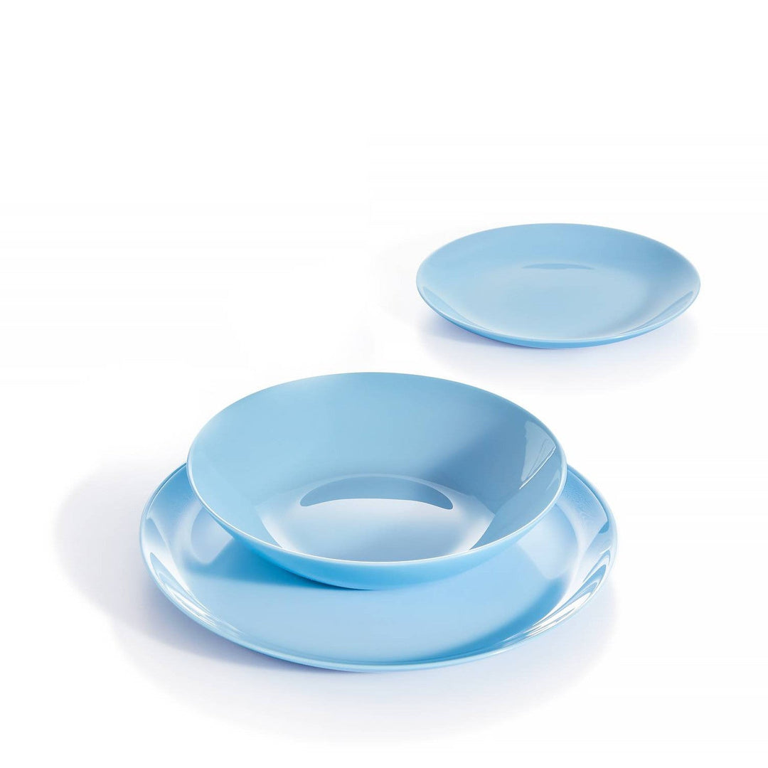LUMINARC Diwali Light Blue 18-компонентен комплект за хранене, за 6 души