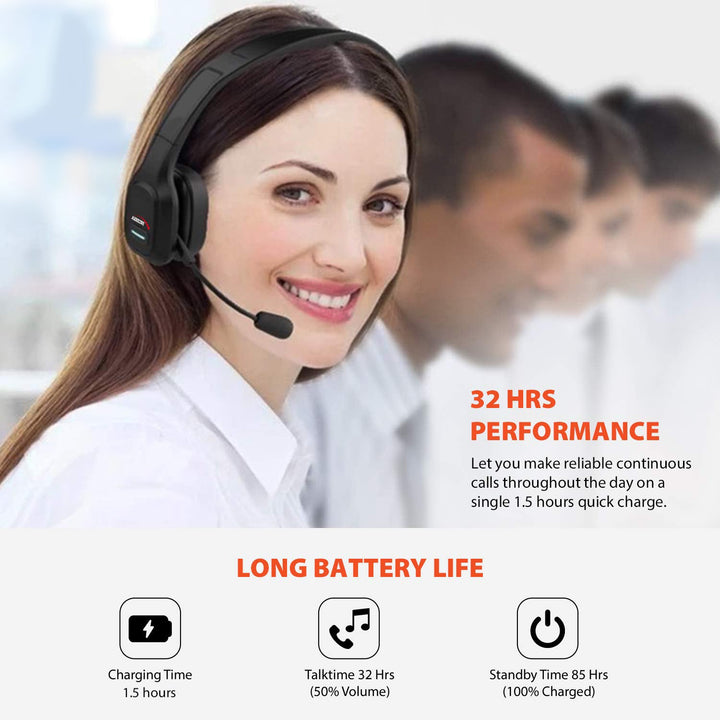 Bluetooth ANC слушалки за кол център с Audiocore микрофон, QCC3020, ANC, AVRCP, A2DP, HSP, HFP, SBC AAC кодек, AC864