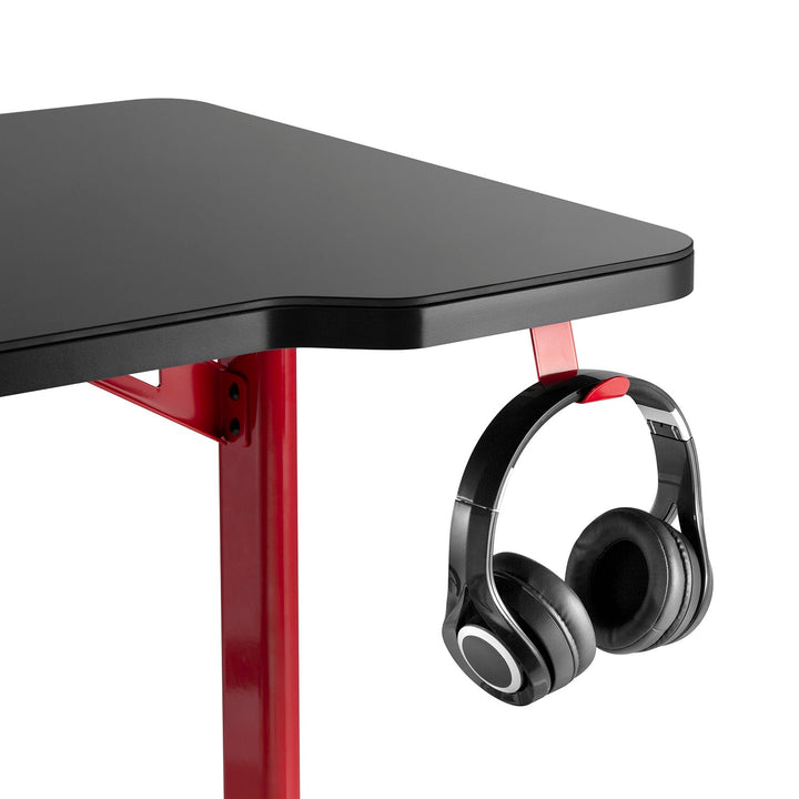 NanoRS RGB LED геймърско бюро, черно, голямо, макс. 100 кг, височина 760 мм, RS163