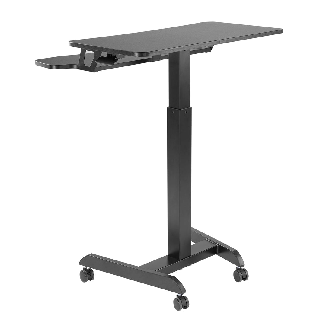 Birou reglabil pe inaltime, Ergo Office ER-444B, 80 x 40 cm, negru, cu blat dublu