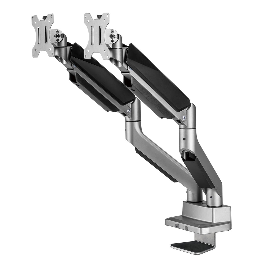 Ergo Office универсален монтаж за два монитора, газова пружина 17"-35" 15 кг, VESA 75x75 / 100x100, ER-446