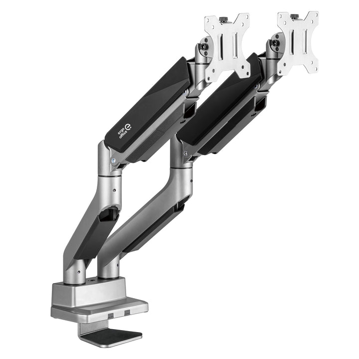 Ergo Office универсален монтаж за два монитора, газова пружина 17"-35" 15 кг, VESA 75x75 / 100x100, ER-446