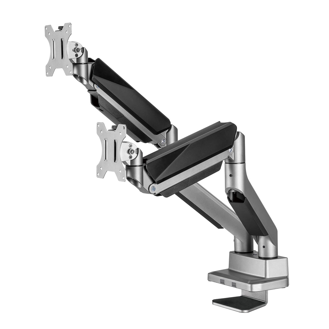 Ergo Office универсален монтаж за два монитора, газова пружина 17"-35" 15 кг, VESA 75x75 / 100x100, ER-446