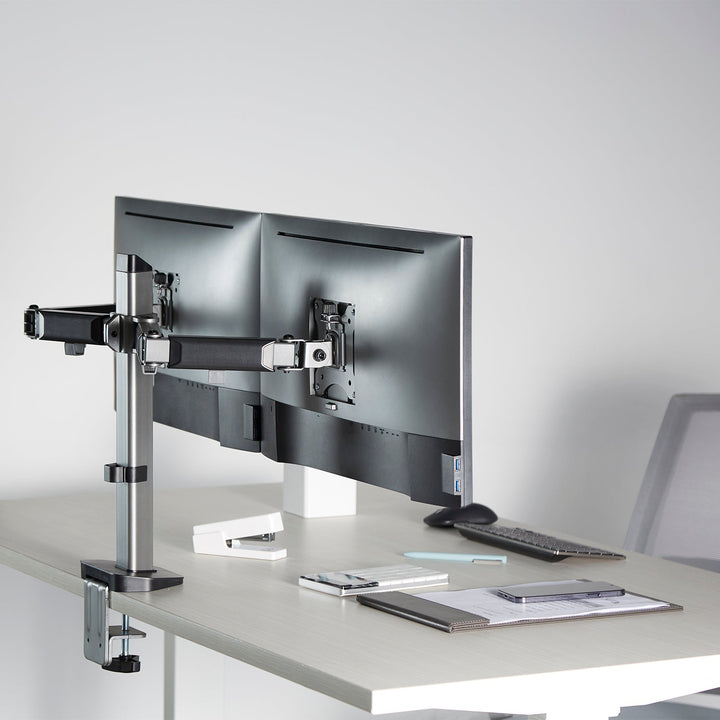 Делукс ергономична офис стойка за два монитора, 17"-32", макс. 9 кг, ER-449