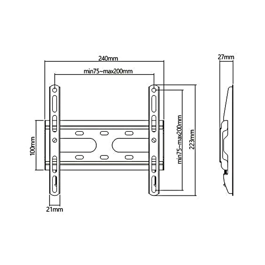 Икономичен телевизионен монтаж Maclean, макс. VESA 200x200, 23-42", 45 кг, черен, MC-937