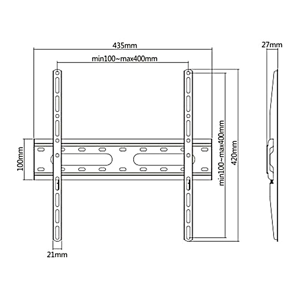 Икономична телевизионна стойка Maclean, макс. VESA 400x400, 32-55", 45 кг, черна, MC-938