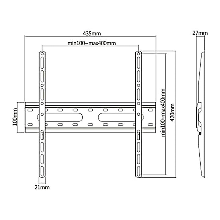 Икономична телевизионна стойка Maclean, макс. VESA 400x400, 32-55", 45 кг, черна, MC-938