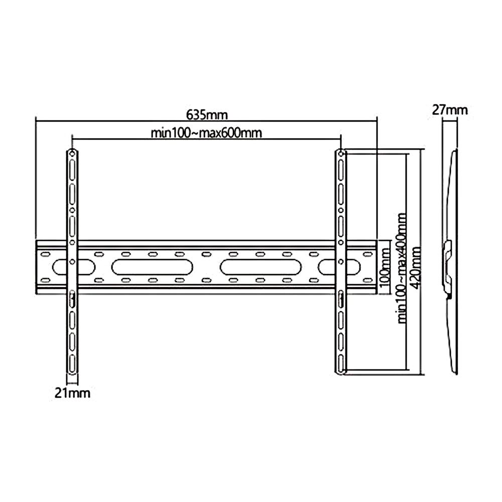 Монтажна стойка за телевизор Maclean, макс. VESA 600x400, 37-70", 45 кг, черна, MC-939