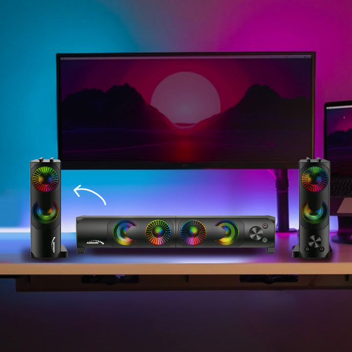 Audiocore 3Wx2 компютърни тонколони, LED, USB 5v, линеен вход, AC955