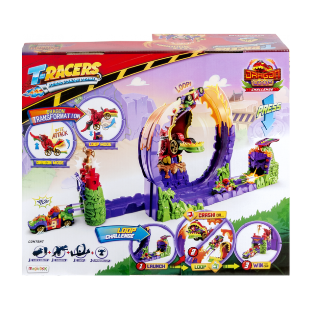 T-Racers Dragon Dragon Loop Dragon Figura de acțiune Tiki Twist Launcher