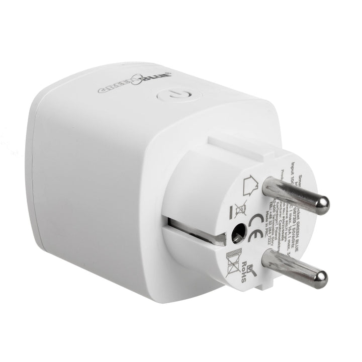 GreenBlue дистанционно управляема WiFi контактна кутия, Android/iOS/Alexa/Google Home, енергийна консумация, таймер, макс. 3680 W, тип F, GB720 F