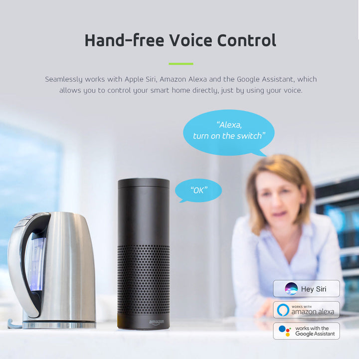 GreenBlue дистанционно управляема WiFi контактна кутия, Android/iOS/Alexa/Google Home, енергийна консумация, таймер, макс. 3680 W, тип F, GB720 F